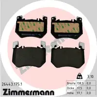 ZIMMERMANN Brake Pads for MERCEDES-BENZ GLC X25 S-Class W223 V223 Z223 (Front)