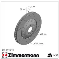 Zimmermann FORMULA Z Bremsscheiben + Bremsbel&auml;ge + Sensor f&uuml;r AUDI A6 C8 A7 4K A8 4N vorne