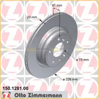 ZIMMERMANN Bremsscheiben Satz f&uuml;r BMW 7er E38 750i 740d 8er E81 850CSi hinten