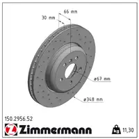 Zimmermann SPORT Bremsscheiben Satz f&uuml;r BMW 5er G30 6er G32 630i 7er G11 G12 725d vorne