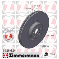 ZIMMERMANN Bremsscheiben Satz f&uuml;r BMW 7er G11 G12 mit M-Sportbremse vorne 34106889211