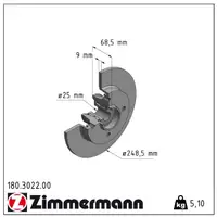 ZIMMERMANN Bremsscheiben + Radlager + Bremsbel&auml;ge f&uuml;r CITROEN C4 1 PEUGEOT bis ORGA hinten