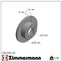 ZIMMERMANN 230.2354.20 Bremsscheiben Satz f&uuml;r CITROEN C25 FIAT Ducato PEUGEOT J5 vorne