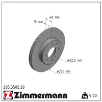 ZIMMERMANN Bremsscheiben f&uuml;r Hyundai Getz (TB) 1.1-1.6 1.5CRDi mit ABS vorne