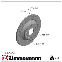 Zimmermann SPORT Bremsscheiben Satz f&uuml;r MAZDA CX-30 DM CX-5 KE GH KF MX-30 DR hinten