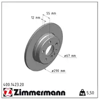 ZIMMERMANN Bremsscheiben Satz f&uuml;r Mercedes W140 S280/300 S300/350Turbo-D hinten