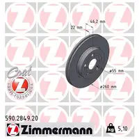 ZIMMERMANN Brake Disc Set for TOYOTA Yaris _P21_ 1.0 72 hp (front) 43512-K0030