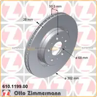 ZIMMERMANN Bremsscheiben + Bremsbel&auml;ge f&uuml;r VOLVO C70 1 S70 V70 1 16" vorne