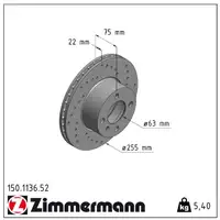 Zimmermann SPORT Bremsscheiben Satz f&uuml;r BMW 3er E21 320i 323i 125/143 PS vorne
