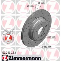 Zimmermann SPORT Bremsscheiben Satz f&uuml;r BMW 3er F30 F31 F34 4er F32 F33 F36 hinten