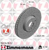 Zimmermann SPORT Bremsscheiben Satz f&uuml;r BMW 5er F10 F11 F07 6er F12 F13 F06 7er vorne
