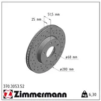 Zimmermann SPORT Bremsscheiben f&uuml;r Mazda 3 (BM) Skyaktiv-G 100 ab 09.2013 vorne