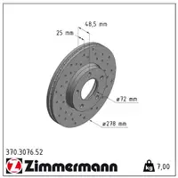 Zimmermann SPORT Bremsscheiben Satz f&uuml;r Mazda 3 (BK BL) 5 (CW CR19) vorne