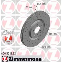 Zimmermann SPORT Bremsscheiben f&uuml;r AUDI A1 8X SEAT IBIZA V VW POLO 6R 6C vorne