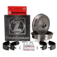 ZIMMERMANN Bremstrommeln + Bremsbacken f&uuml;r VW K&auml;fer 1200 1300 1302 1303 1500 1600 hinten