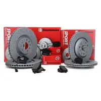 Zimmermann SPORT Bremsscheiben + Bel&auml;ge + Wako f&uuml;r AUDI 8P SEAT Leon Cupra 5F vorne hinten