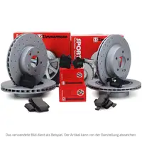 Zimmermann SPORT Bremsscheiben + Bel&auml;ge + Wako f&uuml;r AUDI TT 8J 3.2 V6 + TTS vorne + hinten