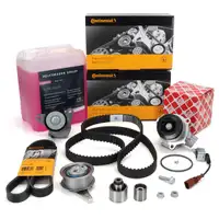CONTI Zahnriemensatz Keilriemen + febi Wapu 5L OE Frostschutz f&uuml;r VW Golf 7 1.6/2.0 TDI
