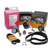 CONTI Zahnriemensatz + Wapu Keilriemen + 5L febi Frostschutz f&uuml;r VW GOLF 7 1.6/2.0 TDI
