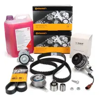 CONTI Zahnriemensatz + Keilriemen + Wapu 5L febi Frostschutz f&uuml;r VW Golf 7 1.6/2.0 TDI