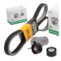 CONTI Keilrippenriemen + INA Spanner + Rolle f&uuml;r BMW F10 F11 F07 525-535d X5 X6 30/40d N57