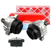 2x CORTECO Motorlager + febi Getriebelager f&uuml;r BMW F10/11/07 525-535d F12/13/06 640d N57