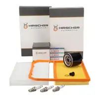 HIRSCHER Filterset + 3x BOSCH Z&uuml;ndkerze f&uuml;r VW Up SEAT Mii SKODA Citigo 1.0 60/75 PS