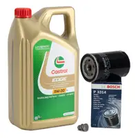 5L CASTROL EDGE 5W-30 LL Motor&ouml;l + BOSCH &Ouml;lfilter f&uuml;r VW Golf 4 Passat Sharan 1.6-2.0
