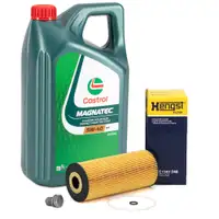 5L CASTROL MAGNATEC 5W-40 DPF Motor&ouml;l + HENGST &Ouml;lfilter f&uuml;r VW Golf 4 Passat B5 B5.5 TDI