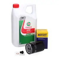 5L CASTROL GTX 10W-40 A3/B4 Motor&ouml;l + HENGST &Ouml;lfilter f&uuml;r VW Golf 1 2 3 Passat Polo 86 T4
