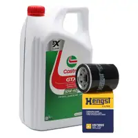 5L CASTROL GTX 10W-40 A3/B4 Motor&ouml;l + HENGST &Ouml;lfilter f&uuml;r ALFA ROMEO PSA FIAT FORD OPEL