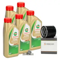 5L CASTROL EDGE A5 0W-30 + HIRSCHER Ölfilter für VOLVO C30 S40 S60 S80 V40 V50 V60 V70 1.6