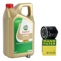 5L CASTROL EDGE 5W-30 LL Motor&ouml;l + MANN &Ouml;lfilter f&uuml;r VW Golf 4 5 Lupo Polo 1.0 1.4 1.6