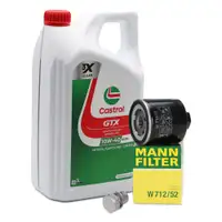 5L CASTROL GTX 10W-40 A3/B4 Motor&ouml;l + MANN &Ouml;lfilter f&uuml;r VW Golf 3 4 5 6 Polo 2 3 4 5