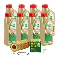 8L CASTROL EDGE 5W-30 M LL-04 Motor&ouml;l + MANN &Ouml;lfilter f&uuml;r BMW E46 E90-93 E60 X3 X5 M57 N57