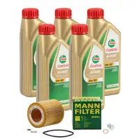 5L CASTROL EDGE 5W-30 M LL-04 Motor&ouml;l + MANN &Ouml;lfilter f&uuml;r BMW 3er 4er 5er X1 X3 X4 X5 N20
