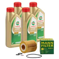 4L CASTROL EDGE 5W-30 M LL-04 Motor&ouml;l + MANN &Ouml;lfilter f&uuml;r BMW 1er 3er N40 N42 N43 N45 N46
