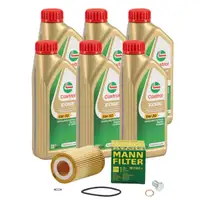6L CASTROL EDGE 5W-30 M LL-04 Motor&ouml;l + MANN &Ouml;lfilter f&uuml;r BMW 3er E46 318d 320d 520d M47