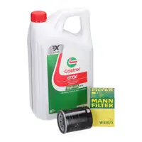 5L CASTROL GTX 10W-40 A3/B4 Motor&ouml;l + MANN &Ouml;lfilter f&uuml;r ALFA FIAT FORD OPEL PSA VOLVO