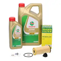 6x CASTROL EDGE 5W-30 M LL04 Motor&ouml;l + MANN &Ouml;lfilter f&uuml;r BMW MINI B37 B38 B47 B48