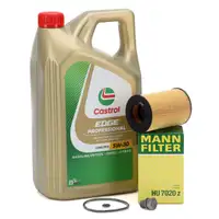 5L CASTROL EDGE LONGLIFE 3 5W-30 + MANN &Ouml;lfilter f&uuml;r VW Golf 6 7 Passat B8 T6 1.6/2.0 TDI