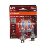 2x OSRAM 64210NL-2HB NIGHT BREAKER LASER Halogen Gl&uuml;hlampe H7 12V 55W PX26d +150%