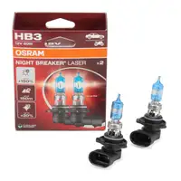 2x OSRAM Gl&uuml;hlampe Halogenlampe HB3 NIGHT BREAKER LASER P20d 60W 12V 3200K +150%