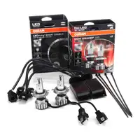 2x OSRAM H4 NIGHT BREAKER LED SMART + Adapter for VW Transporter T4, T5, and Dacia Sandero