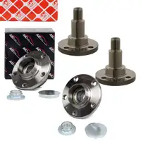 2x AIC Radnabe + Radlager + febi Achszapfen f&uuml;r VW Polo 4 5 AUDI A1 Ibiza Fabia hinten