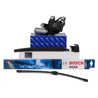 AIC Heckwischermotor Wischerarm Kappe + BOSCH Heckwischerblatt f&uuml;r VW Caddy 3 hinten