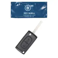 B CAR Schl&uuml;sselgeh&auml;use + Schl&uuml;sselrohling 2-Tasten f&uuml;r CITROEN C3 C4 PEUGEOT 207 307 308