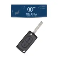 B CAR Schl&uuml;sselgeh&auml;use Handsender + Schl&uuml;sselrohling 2-Tasten f&uuml;r PEUGEOT 307 6490F3