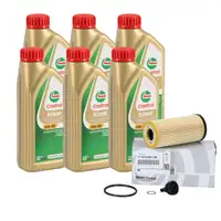6L CASTROL EDGE 5W-30 M LL-04 Motoröl + ORIGINAL BMW Ölfilter für F45/46 X1 F48 X2 B47 B48