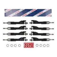 8x BOSCH Einspritzd&uuml;se + Dichtungsringe f&uuml;r BMW F10/11 550i F12/13 650i F01-04 X5 X6 N63